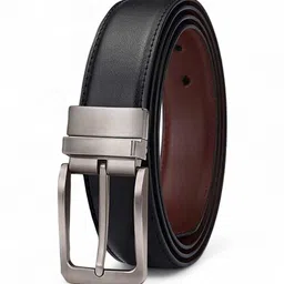 warcks Men Party, Formal, Evening Black Texas Leatherite, Artificial Leather Reversible Belt image 1