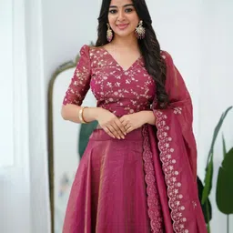 xomantic fashion Self Design Semi Stitched Lehenga Choli image 4