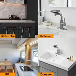 tsuwezi waterfall bathroom sink faucet,4-in-1multi functional 360°rotating extension tap Faucet Mount image 5