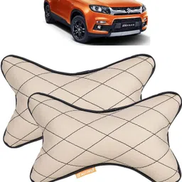 autofit Beige, Black Leather Car Pillow Cushion for Maruti Suzuki-picture-29