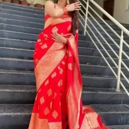 sareechic Woven, Self Design Banarasi Art Silk, Silk Blend Saree image 2