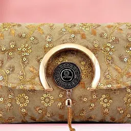 jivon Gold Women Sling Bag VELVET SLING BAG-picture-22