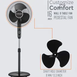 shatak BLADE USED TO 16 INCH WALL FAN, TABLE FAN & PEDESTAL FAN | LOW MAINTENANCE Ultra High Speed 400 mm Pedestal Fan image 4
