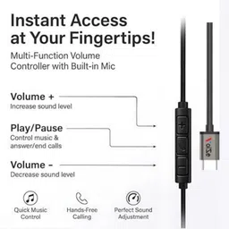 voize Type C Earphone Dolby Bass Sound With Active Noise Cancellation Mic Wired Wired Headset image 5