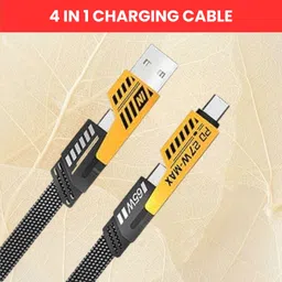 NANDGHER 4-in-1 Cable 1 m 4-in-1 Multi-Port Fast Charging, Data Sync Cable for Lightning, Type-C, USBS404-image-66