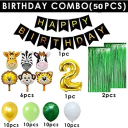 maithili decors Solid Jungle Theme 2nd Birthday Items For Boys Birthday party Balloon image 2