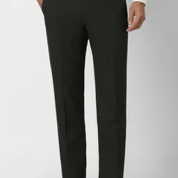 van heusen Men Slim Fit Black Polyester Trousers-picture-23