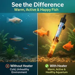 finypetz RS 50W Aquarium Heater | Adjustable, Auto Cut-Off, Waterproof | For 1–2 Ft Tanks Submersible Aquarium Immersion Heater image 5