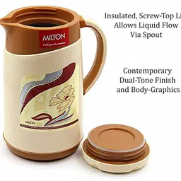 milton Viva Tuff Jug Vacuum Insulated Water Jug( Stainless Steel Inside) 1000ml 1000 ml Flask image 2