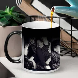 avi enterprise BTS Theme Printed Colour Changing Magic | K-Drama Color Changing Ceramic | Magic Coffees for Friends | Color: Black, Capacity: 330ml | [Pack of 1 ] Ceramic Coffee Mug-picture-14
