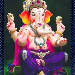 sl gifts LORD GANESH JI PHOTO FRAME A4 9X12 SIZE WOOD WALL PHOTO FRAME Religious Frame image 1