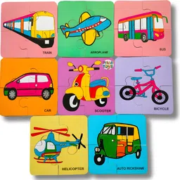 Wooden Transport Vehicle Puzzle - Educational Jigsaw Transport Puzzle (Set of 8)-image-10