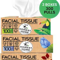 the honest home company 2 Ply Facial Tissues Box - 100 Pulls - Pack of 3 (300 Pulls) image 2