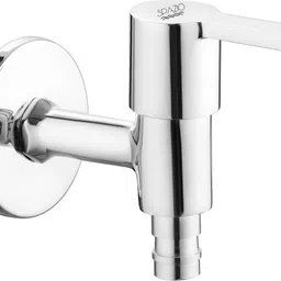 spazio Fusion Brass Washing Machine Tap (Pack of 1) With Wall Flange For Washing Machine/Garden/Pipe Connection Tap/Washing Machine Pipe Connector - Chrome Nozzle Cock Faucet image 1