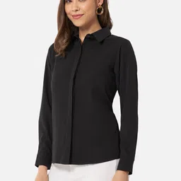 otira Women Regular Fit Solid Spread Collar Casual Shirt image 3