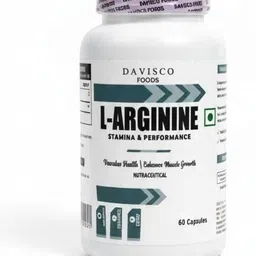 nph nutrition power hub DAVISCO FOODS L-Arginine - 60 Capsules for Stamina & Performance Weight Gainers/Mass Gainers image 1