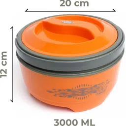 gripwell Insulated Steel Casserole 3000 ml Hot Pot for Roti, Food, Kitchen Use Thermoware Casserole image 4