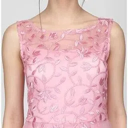 elitevibe Self Design Net Stitched Flared/A-line Gown image 4
