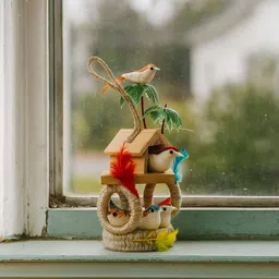 Artificial Bird Nest Hanging for Wall & Home Decor Rope Craft Decorative Showpiece - 25 cm-image-41