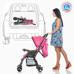 luvlap Joy Stroller/Pram, Compact & Easy Fold, for Newborn Baby/Kids, 0-3 Years, Stroller image 5