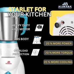alibaba Starlet Super Combo Pearl Electric Kettle (2L, Silver) & 550 W Mixer Grinder image 4