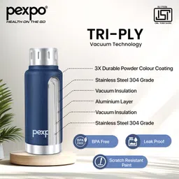 pexpo 12 Hrs Hot and Cold Water Bottle,Stainless Vacuum Insulated Cameo 300 ml Flask image 3