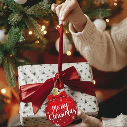 serplex Wooden Christmas Ball Ornaments Set Hanging Ornaments Pack of 12 image 5