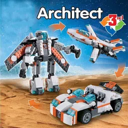 justcraft Architect 3 in 1 Educational Construction Learning Brick Toy for Kids image 4