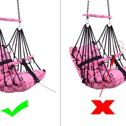 pelixo Cotton Swing for Kids Baby's Children Folding and Washable 1-5 Years with Safety Belt Home Garden Jhula for Babies for Indoor Outdoor, Baby Hanging. Swings image 4