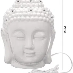 divasense Electric Ceramic Buddha Head Shape Oil Burner, Sandalwood Aroma Oil, Refill, Diffuser Set image 4