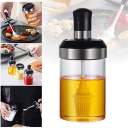 helovia oil bottle with Brush for Ghee, Butter, Oil Jar plastic Round Pastry Brush image 4