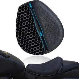 acube mart Premium Gel Air Seat Cushion Honeycomb Gel Structure Detachable Cover, for Bike Single Bike Seat Cover For Universal For Bike Hunter 350, Apache RTR 180, Bullet Classic-picture-25