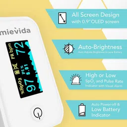 Mievida Pulse Oximeter with LED Display and Auto Power off Feature (FDA & CE Approved) Pulse Oximeter image 2