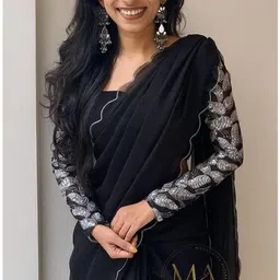 forecal Embroidered Bollywood Georgette Saree-picture-17