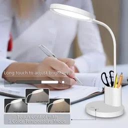 hiki ziki Led Desk Lamp with Pen Holder Desk Lamp 3 Level Settings Color Temperature Study Lamp image 2