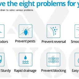 avoq Floor, Bathroom Sink Stainless Steel Push Down Strainer image 5