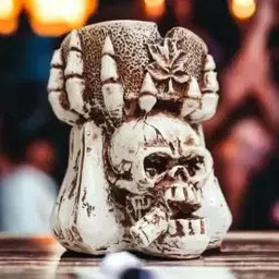 inara Creation Dual Skeleton Ashtray for Home Office Bar Beige Polyresin Ashtray-picture-28