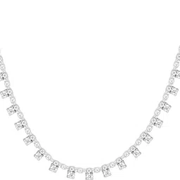 giva Sterling Silver Zirconia Square Necklace for Women and Girls Cubic Zirconia Rhodium Plated Sterling Silver Necklace image 4