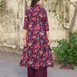 oumad Printed Kurta, Palazzo & Dupatta Set image 2