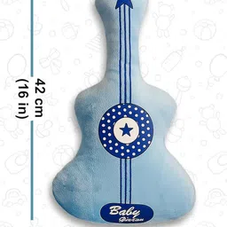 millionminds Baby Soft Guitar Pillow – Plush Toy & Decorative Cushion, Gift for Babies, Kids Cotton Smiley Baby Pillow Pack of 1 image 3
