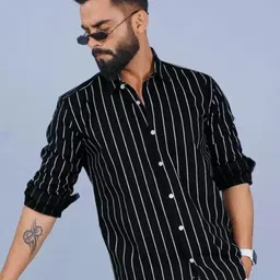 rodeiz Men Slim Fit Striped Spread Collar Casual Shirt-picture-17