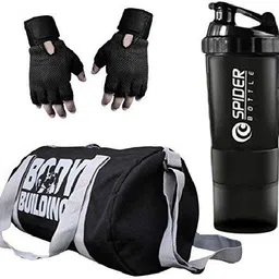 rbb hub Polyester Combo of Body Building Gym Bag with Gloves and Spider Shaker Fitness Accessory Kit Kit-picture-12
