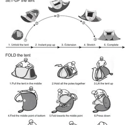 house of common Outdoor Camping Pop Up Boat Tent 1-2 Person Tent - For Camping, hiking, Outdoor, Adventure, Garden, New Model Air Tent, 190T Polyester image 4