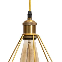 homesake Lighting Metal Cage Lampshade for Pendant Light with Antique Gold Holders Pendants Ceiling Lamp image 2