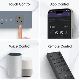 iotics Smart Touch Switch for 4 Lights & 1 Plug, Remote, Mobile App, Alexa, Google Home Smart Switch image 2