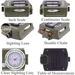 jmall ™Professional Multi function Army Metal Sighting High Accuracy Waterproof Compass image 2