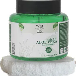 hks herbal Pure Aloe Vera Pulp Gel with Neem, Tulsi, Tea Tree Extract, Brightening, 250g Hair Styler-picture-46