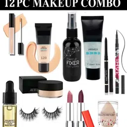 toroka Professional Face Makeup Combo Kit LIPSTICK EYELINER FIXER PRIMER KAJAL-picture-21