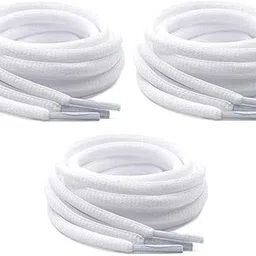 Vinylzone 3-Pair WHITE OWAL Shoe laces for Men/Women/Girls Shoe Lace image 1