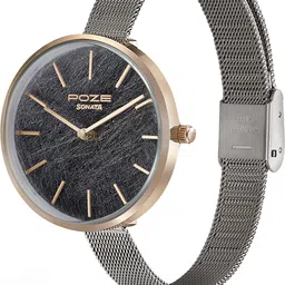 sonata Poze Steel Strap with Rose Gold Dial Analog Watch - For Women SP80069KM01W image 4
